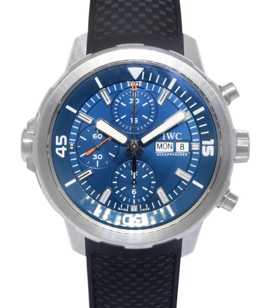 IWC Aquatimer Automatic Chronograph 44mm Blue Dial Black Rubber Strap Watch for Men - IW376805 Buy Now By IWC