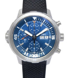 IWC Aquatimer Automatic Chronograph 44mm Blue Dial Black Rubber Strap Watch for Men - IW376805 Buy Now By IWC