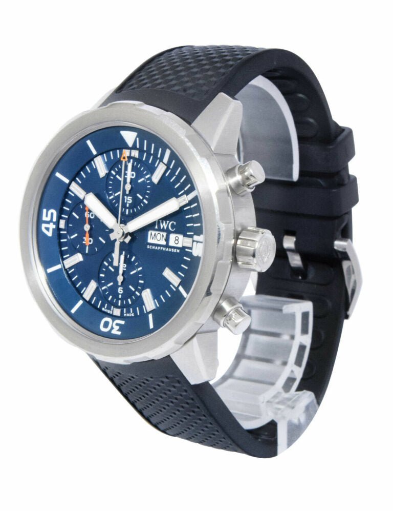 IWC Aquatimer Automatic Chronograph 44mm Blue Dial Black Rubber Strap Watch for Men - IW376805 Buy Now By IWC