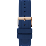 Guess Moonlight Diamonds White Dial Blue Rubber Strap Watch for Women - GW0257L3 Buy Now By Guess