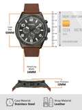 Fossil Brox Multifunction Grey Dial Brown Leather Strap Watch for Men - BQ2800 Buy Now By Fossil