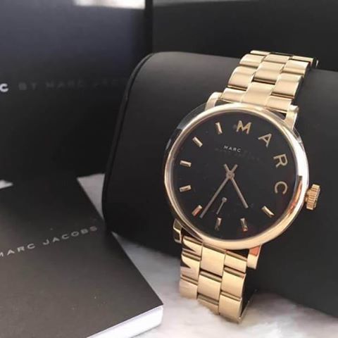 Marc Jacobs Baker Black Dial Gold Steel Strap Watch for Women - MBM3355 Buy Now By Marc Jacobs
