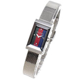 Gucci G Frame Quartz Diamonds Green & Red Mother of Pearl Dial Silver Mesh Bracelet Watch For Women - YA147510 Buy Now By Gucci