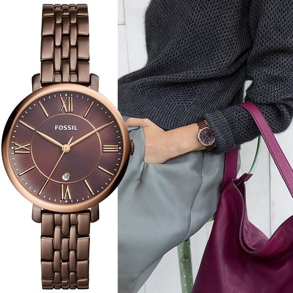Fossil Jacqueline Brown Dial Brown Steel Strap Watch for Women - ES4275 Buy Now By Fossil