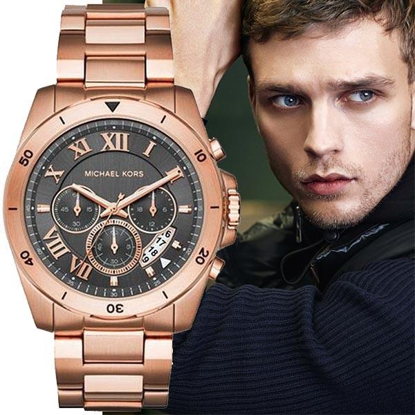 Michael Kors Brecken Chronograph Analog Black Dial Rose Gold Steel Strap Watch For Women - MK8563 Buy Now By Michael Kors