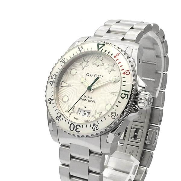 Gucci Dive Quartz White Dial Silver Steel Strap Watch For Men - YA136336 Buy Now By Gucci
