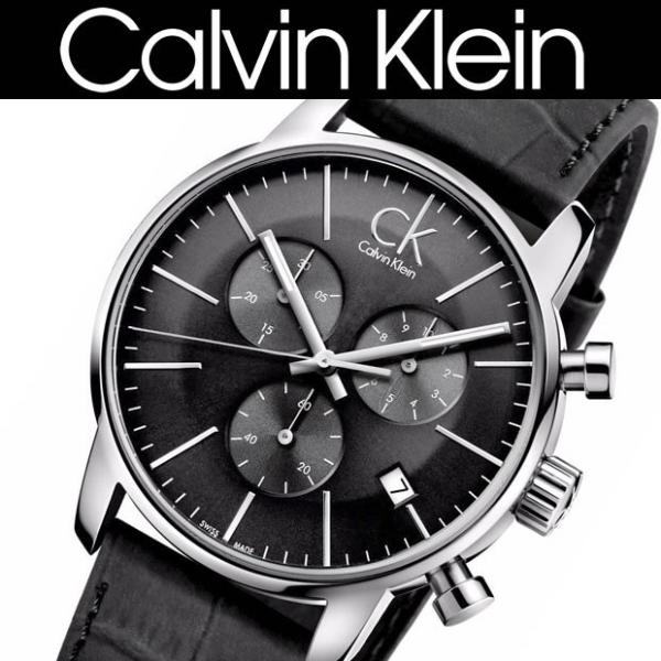 Calvin Klein City Chronograph Black Dial Black Leather Strap Watch for Men - K2G271C3 Buy Now By Calvin Klein
