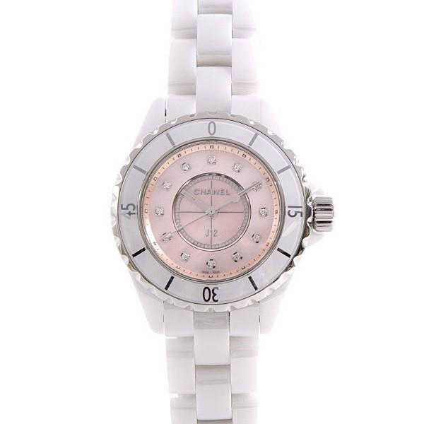 Chanel J12 Quartz Diamonds Pink Dial White Steel Strap Watch for Women - J12 H5513 Buy Now By Chanel