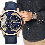 Fossil Townsman Twist Skeleton Blue Dial Blue Leather Strap Watch for Men - ME1138 Buy Now By Fossil