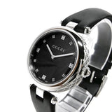 Gucci Diamantissima Diamonds Black Dial Black Leather Strap Watch For Women - YA141403 Buy Now By Gucci