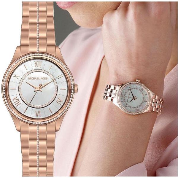 Michael Kors Lauryn Mother of Pearl Dial Rose Gold Steel Strap Watch for Women - MK3716 Buy Now By Michael Kors