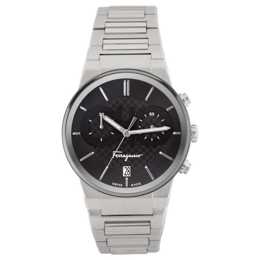 Salvatore Ferragamo Sapphire Chrono Black Dial Silver Steel Strap Watch for Men - SFME00321 Buy Now By Salvatore Ferragamo