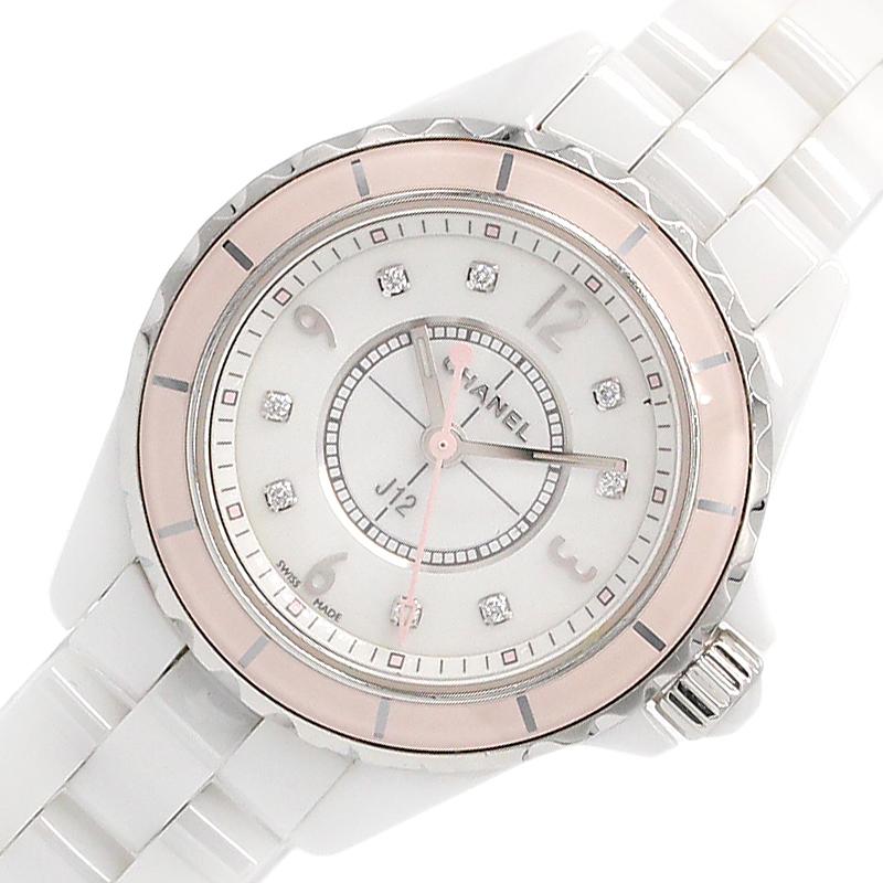 Chanel J12 Quartz Diamonds Ceramic White Dial White Steel Strap Watch for Women - J12 H4466 Buy Now By Chanel