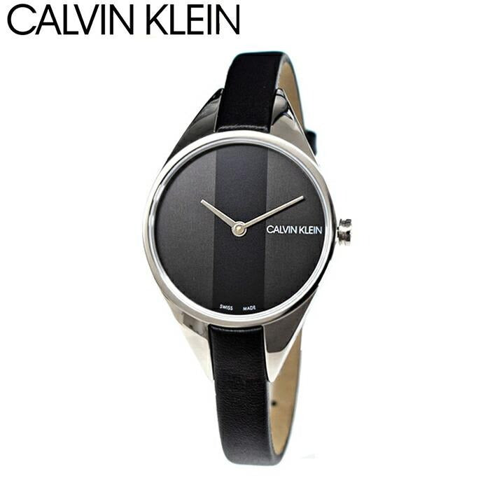 Calvin Klein Rebel Black Grey Dial Black Leather Strap Watch for Women - K8P231C1 Buy Now By Calvin Klein