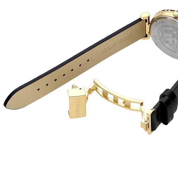 Versace Palazzo Empire Greca Black Dial Black Leather Strap Watch for Women - VEDV00119 Buy Now By Versace