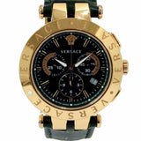 Versace V-Race Quartz Black Dial Black Leather Strap Watch For Men - VEBV00119 Buy Now By Versace