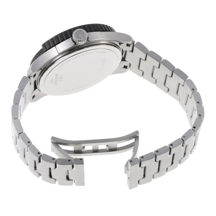 Gucci G Timeless Black Dial Silver Steel Strap Watch For Men - YA126249 Buy Now By Gucci