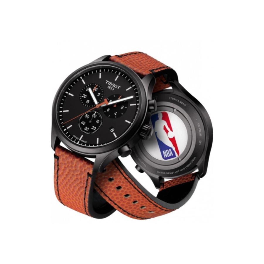Tissot Chrono XL NBA Special Edition Black Dial Brown Leather Strap Watch for Men - T116.617.36.051.12 Buy Now By Tissot
