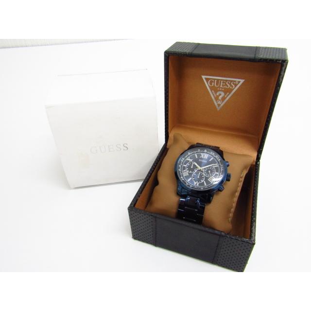 Guess Horizon Chronograph Black Dial Blue Steel Strap Watch For Men - W0379G5 Buy Now By Guess