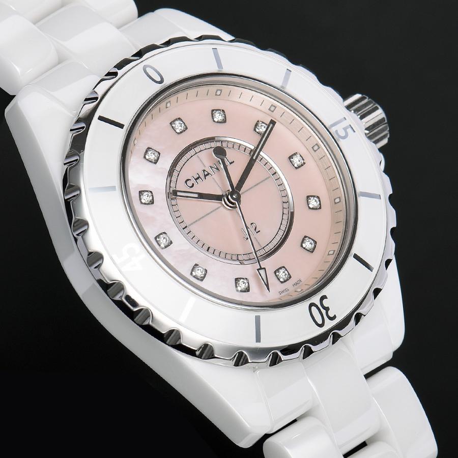 Chanel J12 Quartz Diamonds Pink Dial White Steel Strap Watch for Women - J12 H5513 Buy Now By Chanel