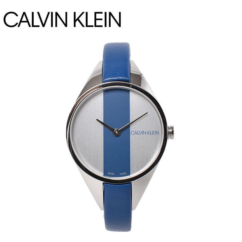 Calvin Klein Rebel Blue Silver Dial Blue Leather Strap Watch for Women - K8P231V6 Buy Now By Calvin Klein