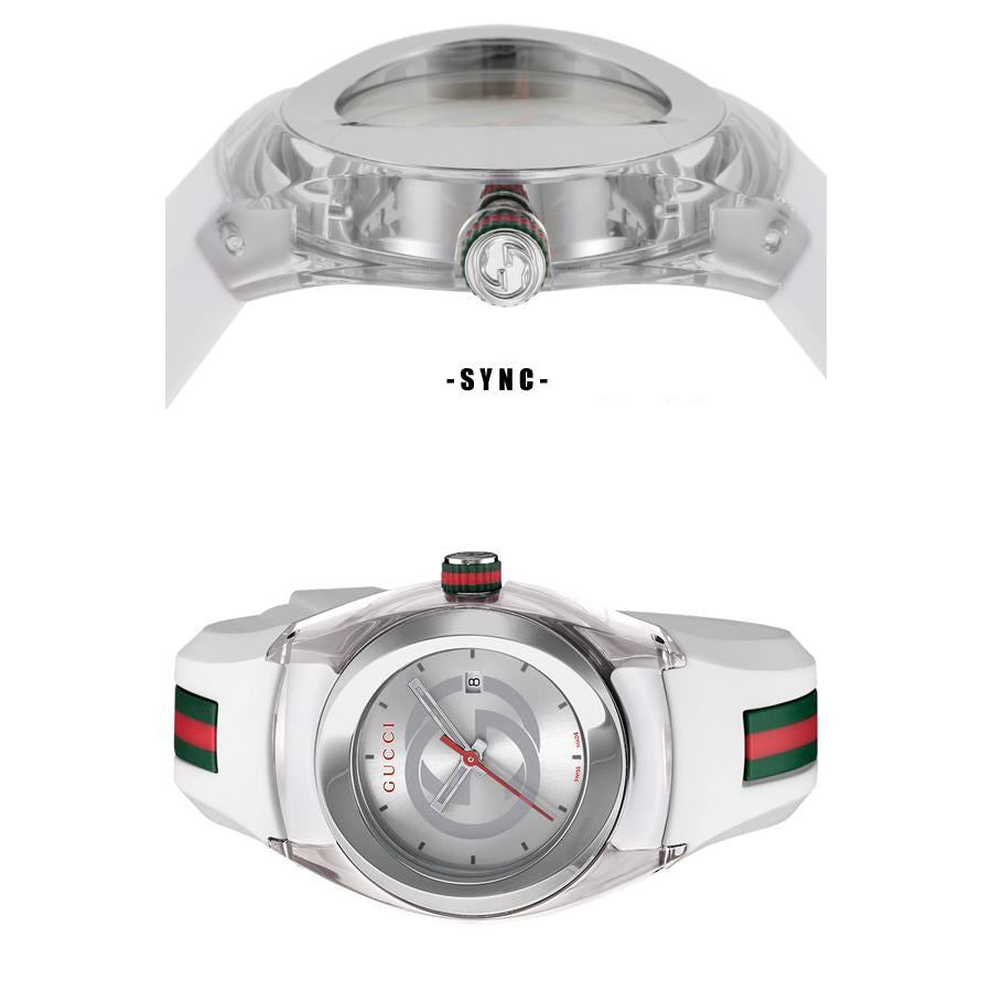 Gucci Sync Quartz White Dial White Rubber Strap Unisex Watch - YA137302 Buy Now By Gucci