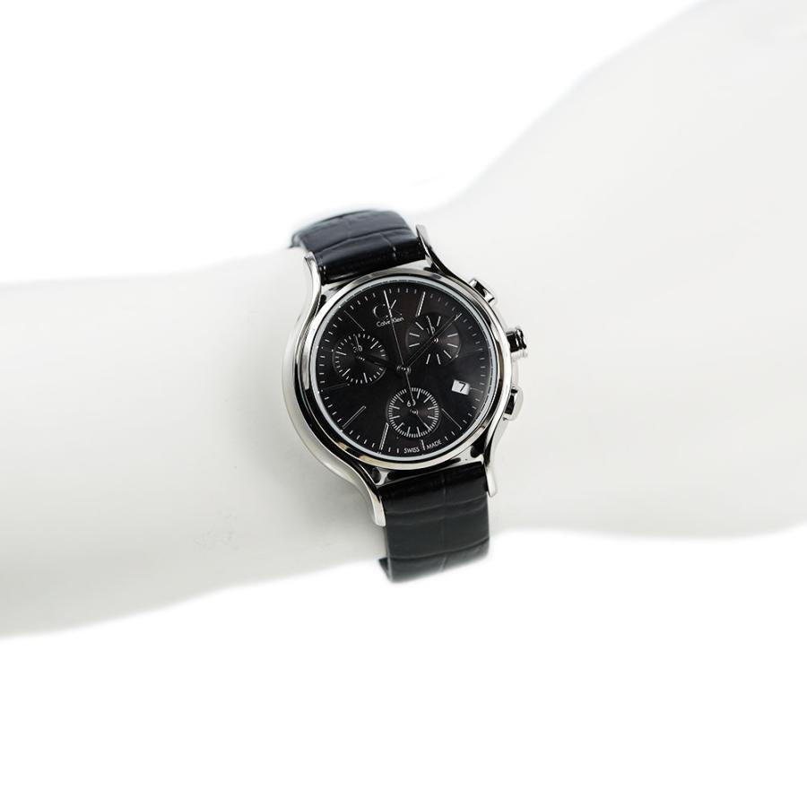 Calvin Klein Skirt Chronograph Black Dial Black Leather Strap Watch for Men - K2U291C1 Buy Now By Calvin Klein