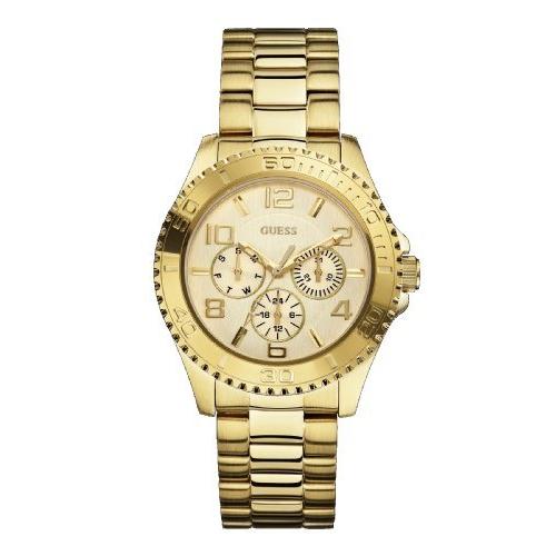 Guess BFF Multifunction Gold Dial Gold Steel Strap Watch for Men - W0231L2 Buy Now By Guess