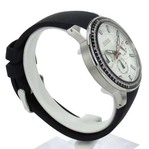 Guess Fuel Multifunction White Dial Black Rubber Strap Watch for Men - W0802G1 Buy Now By Guess