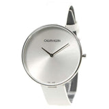 Calvin Klein Full Moon White Dial White Leather Strap Watch for Women - K8Y231L6 Buy Now By Calvin Klein