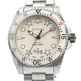Gucci Dive Quartz White Dial Silver Steel Strap Watch For Men - YA136336 Buy Now By Gucci