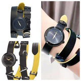 Versace V-Flare Quartz Black Dial Black Leather Strap Watch for Women - VEBN00518 Buy Now By Versace