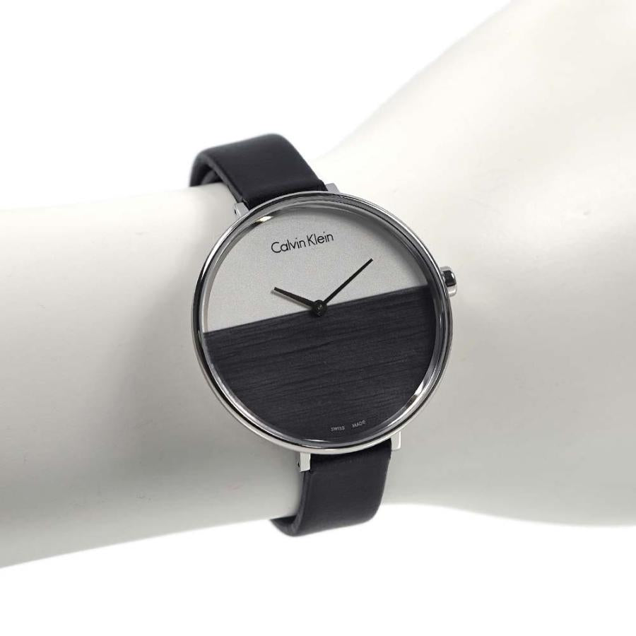 Calvin Klein Rise White Grey Dial Black Leather Strap Watch for Women - K7A231C3 Buy Now By Calvin Klein