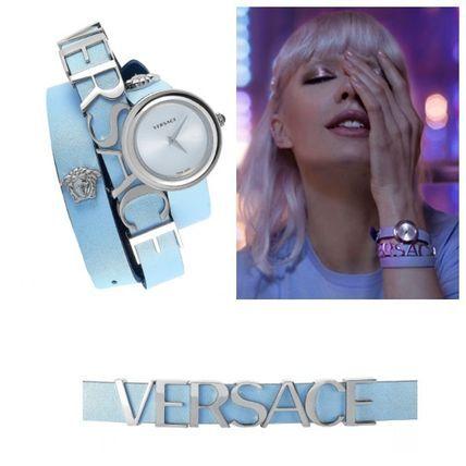 Versace V Flare Silver Dial Blue Leather Strap Watch for Women - VEBN00118 Buy Now By Versace