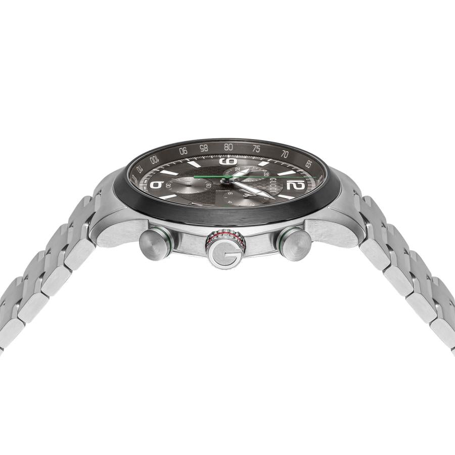 Gucci G Timeless Chronograph Grey Dial Silver Steel Strap Watch For Men - YA126238 Buy Now By Gucci