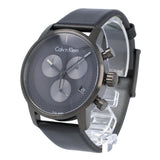 Calvin Klein City Chronograph Grey Dial Black Leather Strap Watch for Men - K2G177C3 Buy Now By Calvin Klein
