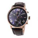 Tommy Hilfiger Aiden Quartz Blue Dial Brown Leather Strap Watch for Men - 1791308 Buy Now By Tommy Hilfiger