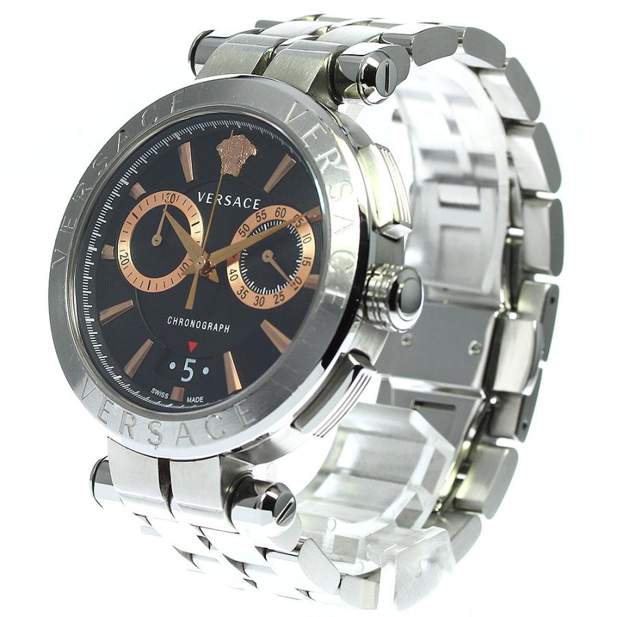 Versace Aion Chronograph Black Dial Silver Steel Strap Watch For Men - VE1D01019 Buy Now By Versace