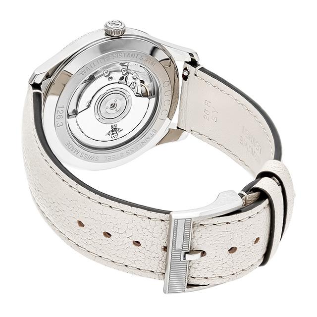 Gucci G Timeless Automatic Silver Dial Beige Leather Strap Watch For Men - YA126348 Buy Now By Gucci