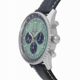 Breitling Navitimer B01 Chronograph 43 Green Dial Black Leather Strap Watch for Men - AB0138241L1P1 Buy Now By Breitling