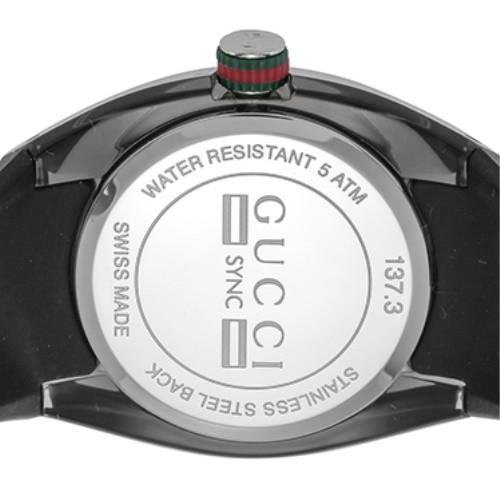 Gucci Sync Quartz Black Dial Black Rubber Strap Watch For Men - YA137301 Buy Now By Gucci