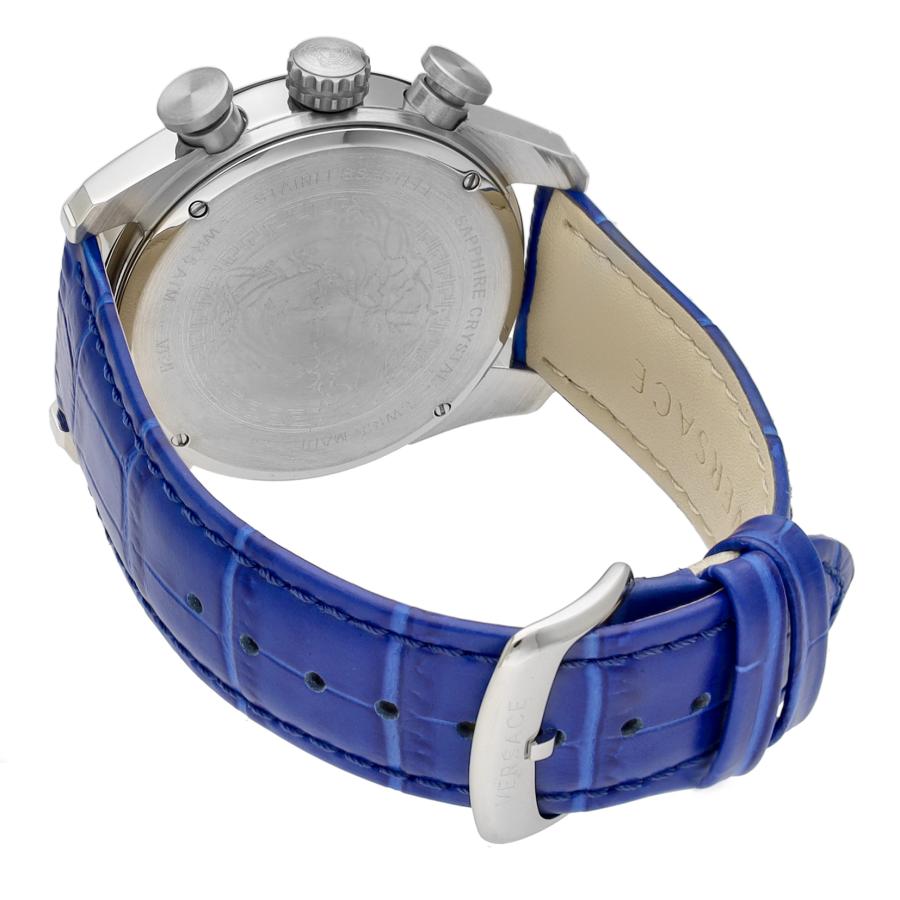 Versace V-Ray Chronograph Quartz Blue Dial Blue Leather Strap Watch for Men - VE2I00721 Buy Now By Versace