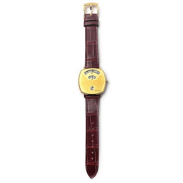 Gucci Grip Quartz Gold Dial Maroon Leather Strap Watch For Women - YA157402 Buy Now By Gucci
