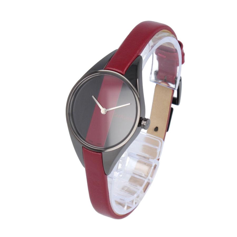 Calvin Klein Rebel Red Black Dial Red Leather Strap Watch for Women - K8P237U1 Buy Now By Calvin Klein