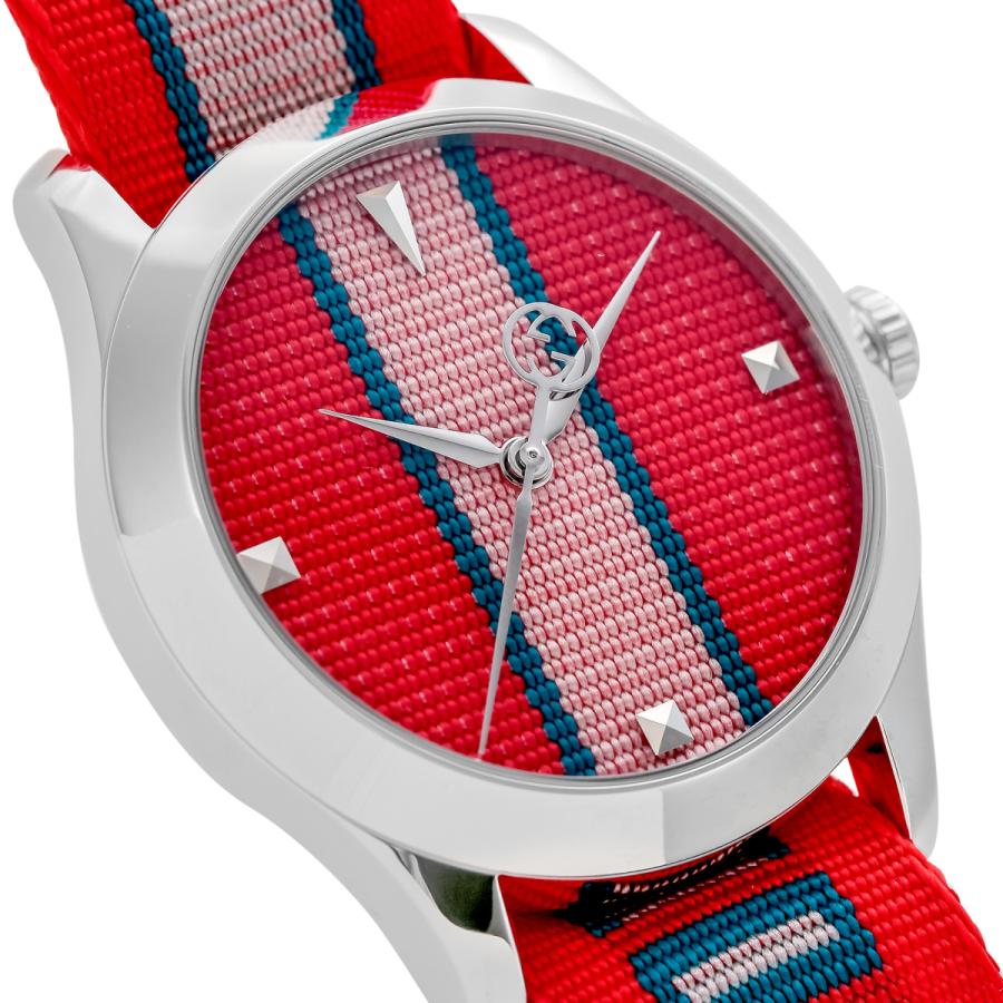 Gucci G Timeless Quartz Red Dial Two Tone NATO Strap Watch For Men - YA1264070 Buy Now By Gucci