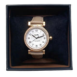 Coach Madison Diamonds White Dial Beige Leather Strap Watch for Women - 14503394 Buy Now By Coach