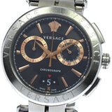 Versace Aion Chronograph Black Dial Silver Steel Strap Watch For Men - VE1D01019 Buy Now By Versace