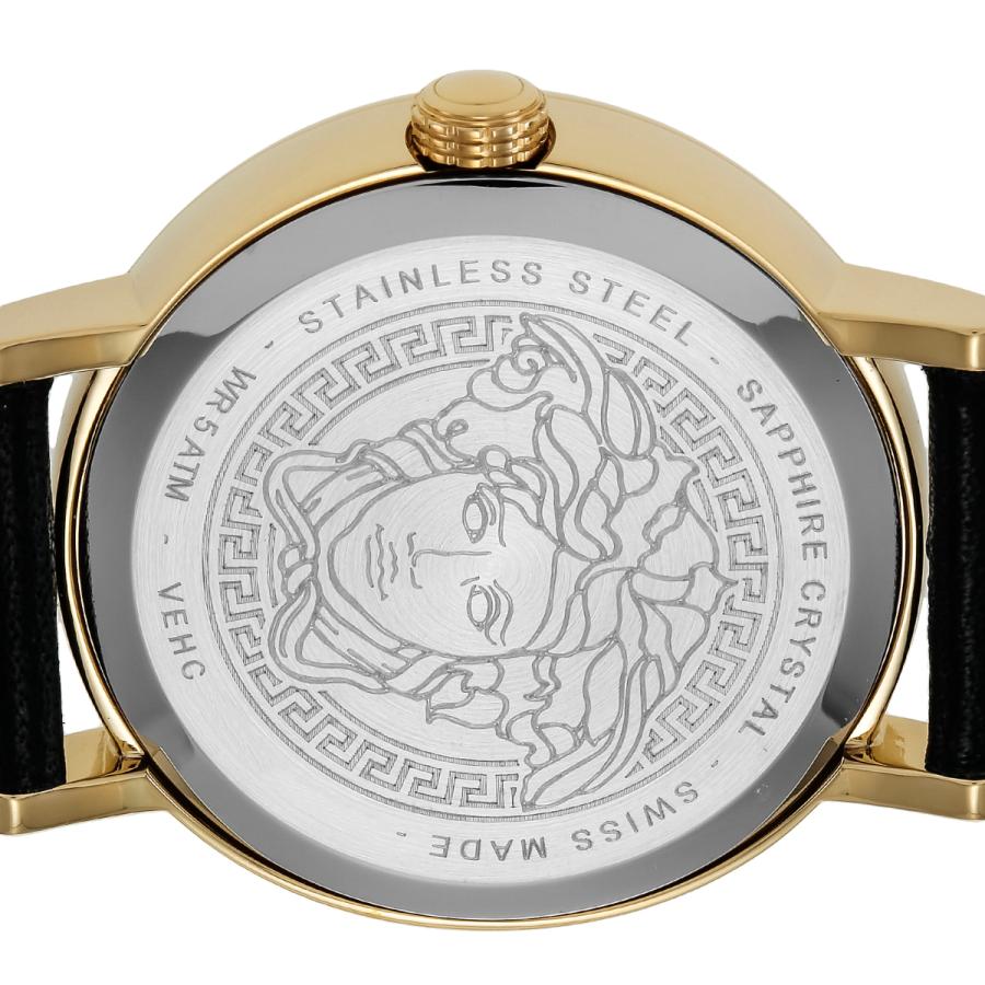 Versace Virtus Quartz Black Dial Black Leather Strap Watch for Women - VEHC00119 Buy Now By Versace