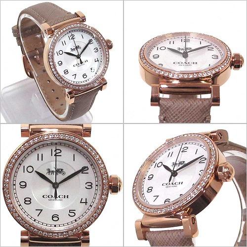 Coach Madison Diamonds White Dial Beige Leather Strap Watch for Women - 14503394 Buy Now By Coach