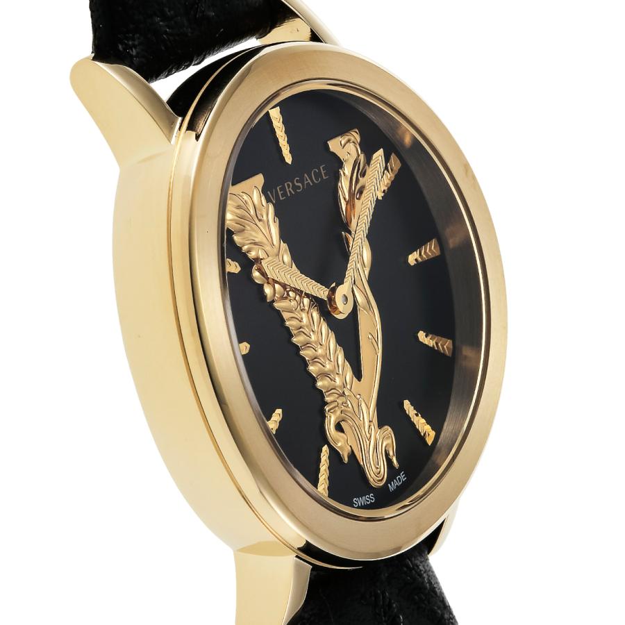 Versace Virtus Quartz Black Dial Black Leather Strap Watch for Women - VEHC00119 Buy Now By Versace
